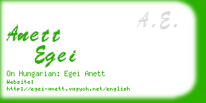 anett egei business card